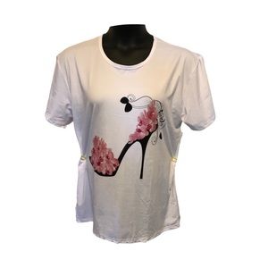 Pink Floral High Heel T-Shirt